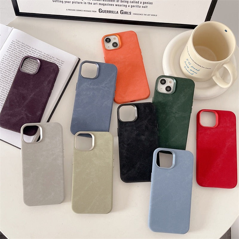 Hand-crafted flannel case featuring a soft texture, durable PC core, and eco-friendly microfiber leather interior. For iPhone 17 / iPhone 17 Air / iPhone 17 Pro / iPhone 17 Pro Max - Proudely presented by Tree New Bee Accessories