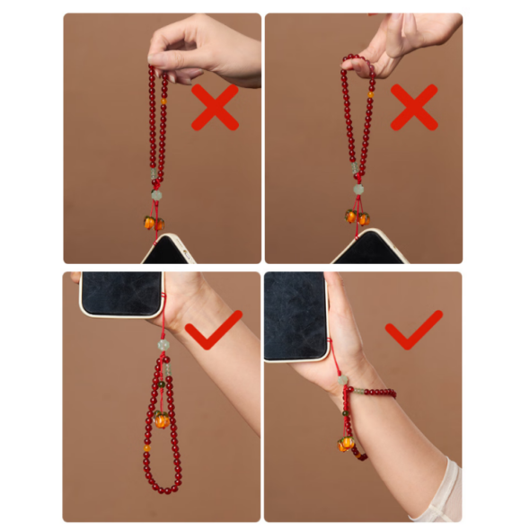Double Blessing · Red Agate Phone Chain 9001