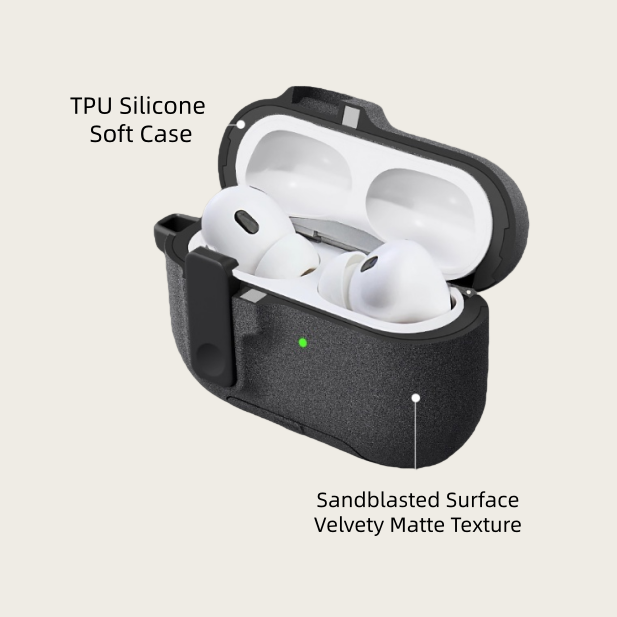 Sandblasted TPU Silicone Case・Velvet-Like Texture for AirPods 4 & AirPods Pro 3・8211