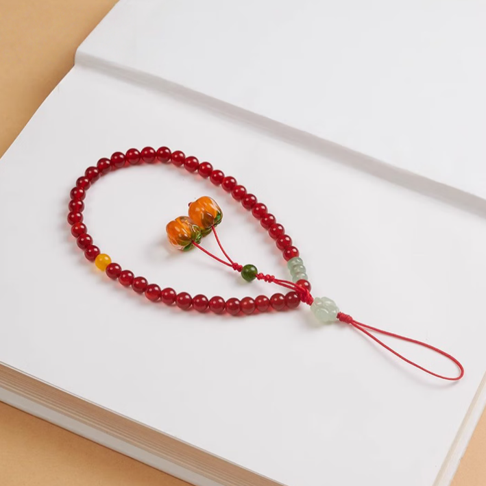 Double Blessing · Red Agate Phone Chain 9001