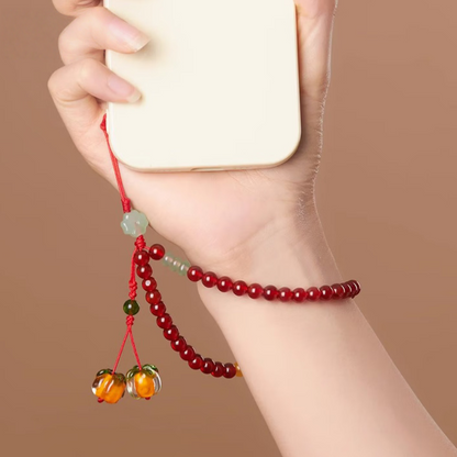 Double Blessing · Red Agate Phone Chain 9001