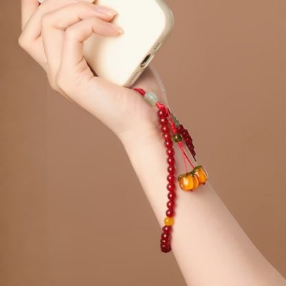 Double Blessing · Red Agate Phone Chain 9001