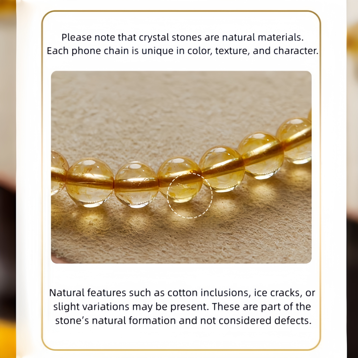 Golden Fortune Fox · Sunlit Citrine Phone Chain 9004