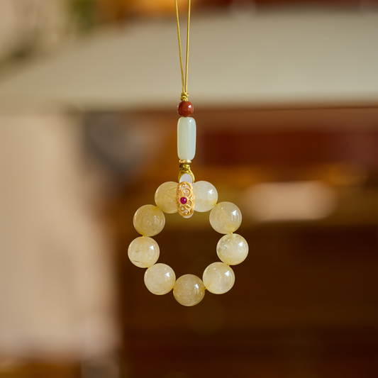 Golden Fortune · Rutilated Quartz Phone Chain 9006