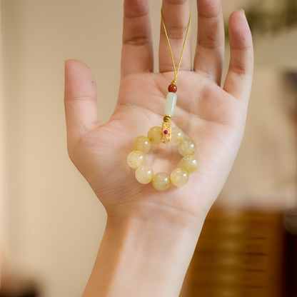 Golden Fortune · Rutilated Quartz Phone Chain 9006