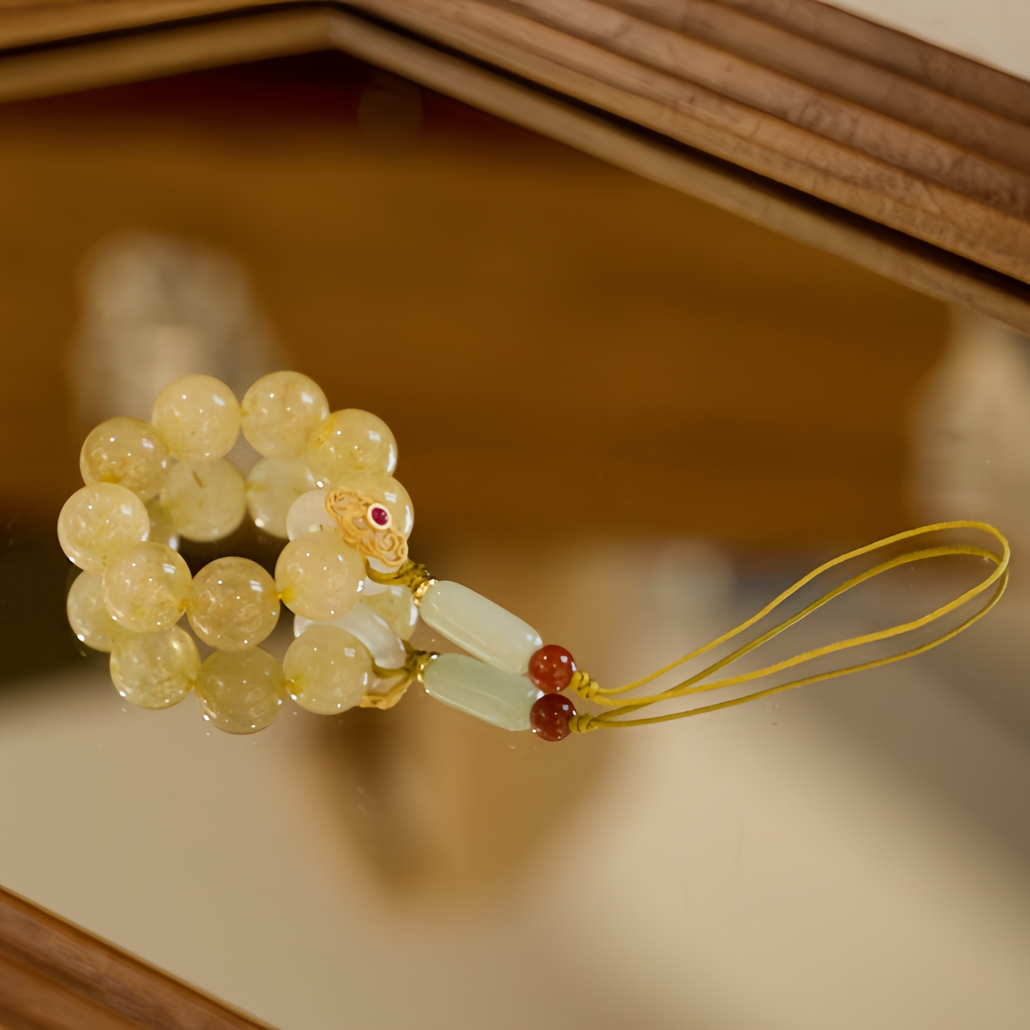 Golden Fortune · Rutilated Quartz Phone Chain 9006