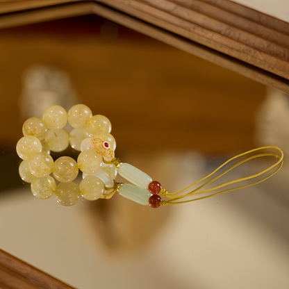 Golden Fortune · Rutilated Quartz Phone Chain 9006