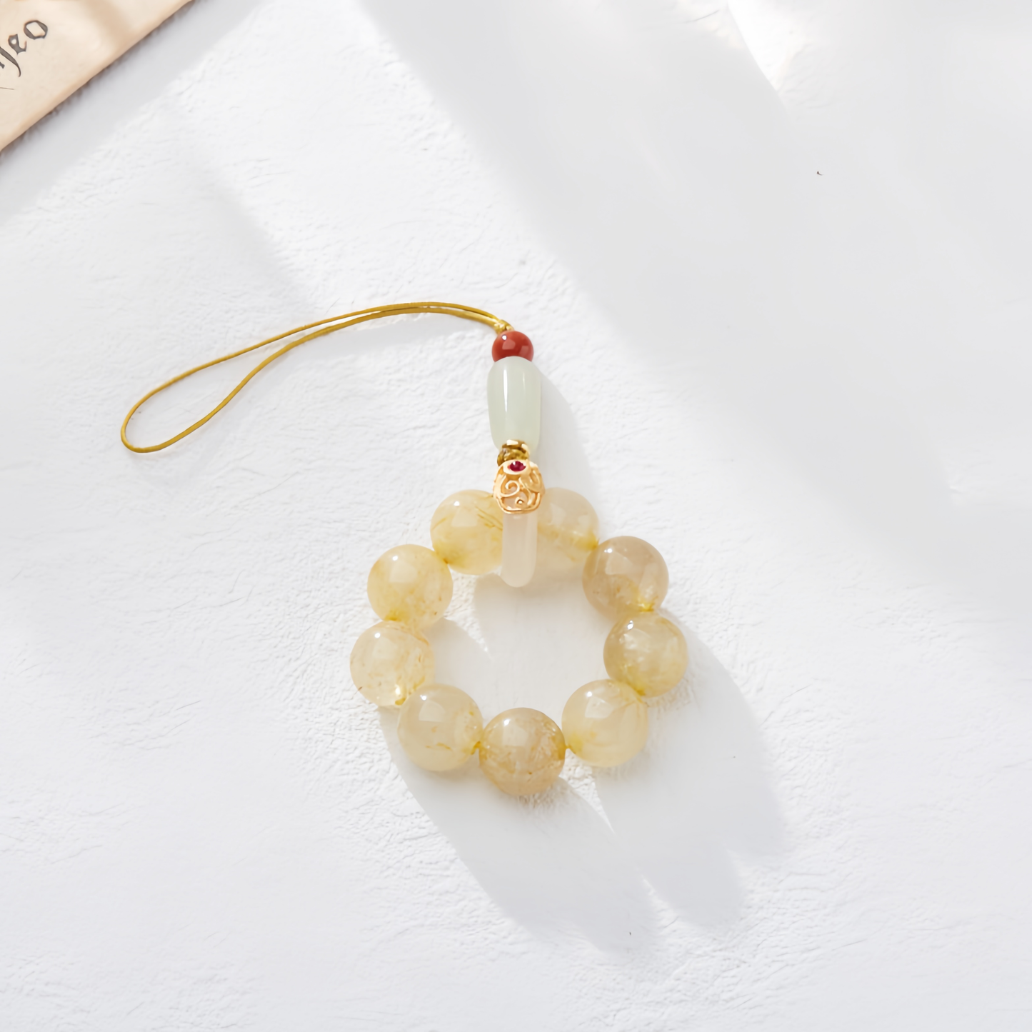 Golden Fortune · Rutilated Quartz Phone Chain 9006