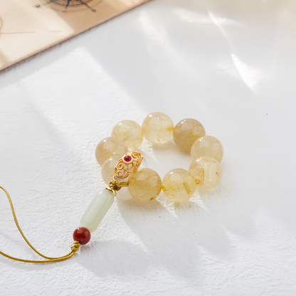 Golden Fortune · Rutilated Quartz Phone Chain 9006