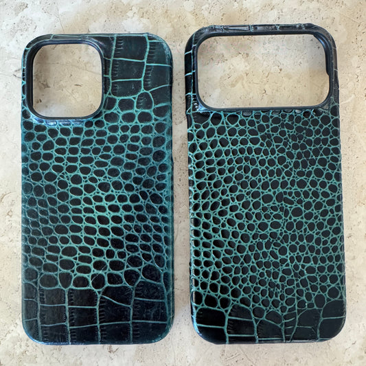 Croc-Embossed Genuine Leather Phone Case・Compatible with iPhone 17 Series・7910
