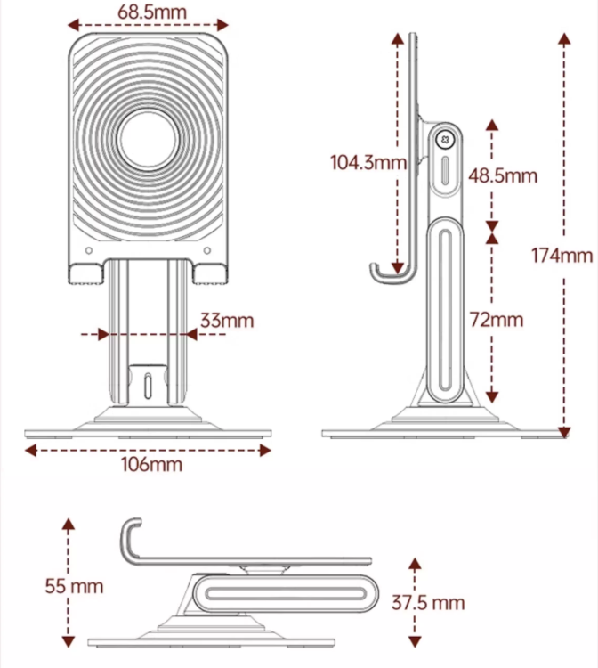 360° Rotating & Adjustable Foldable Desk Phone Stand 8206
