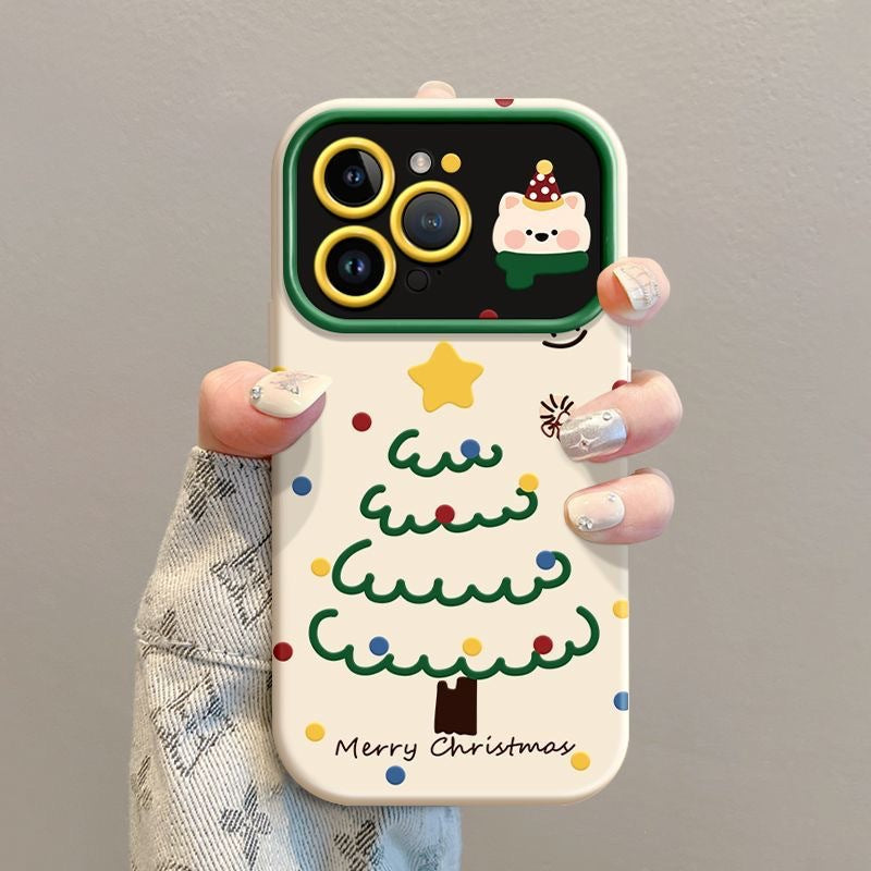 Christmas Tree Silicone Phone Case – Compatible with iPhone 17 Series