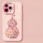 Chinese Vintage Gourd Faux Leather Phone Case - Compatible with iPhone 15 Series 8103