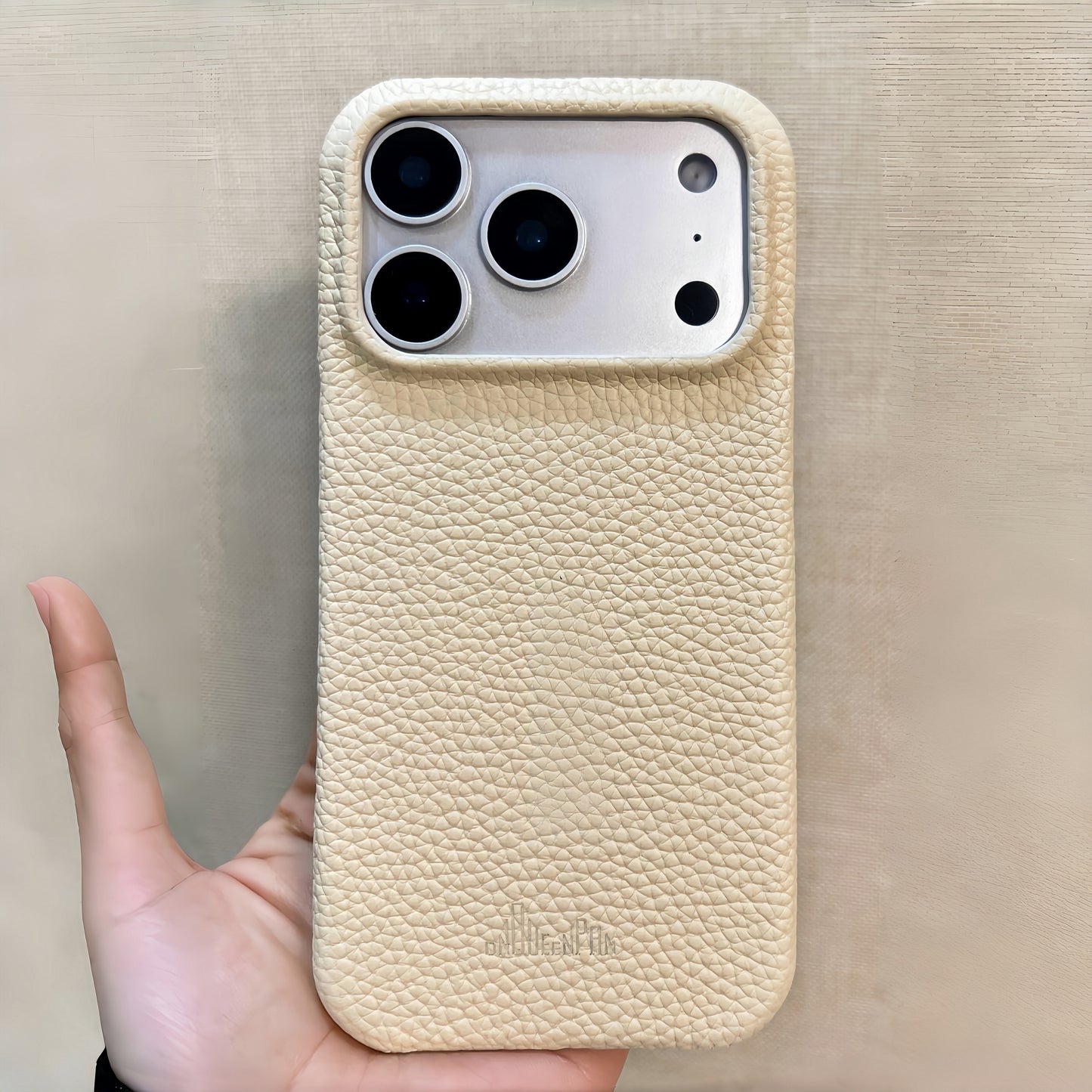 Crème Pebble Genuine Leather Phone Case・Compatible with iPhone 17 Series・8310