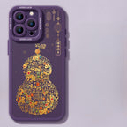 Chinese Vintage Gourd Faux Leather Phone Case - Compatible with iPhone 15 Series 8103