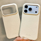 Finely Crafted Cream White Leather Phone Case - Compatible with iPhone 17 Series 8310