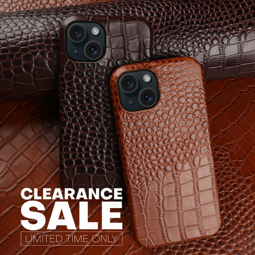 Finely Crafted Leather Crocodile-Embossed Phone Case – Compatible with iPhone 13/14 Series 7912/7913