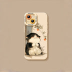 Lucky Tangerine Cat Silicone Phone Case - Compatible with iPhone 16 Series 8102