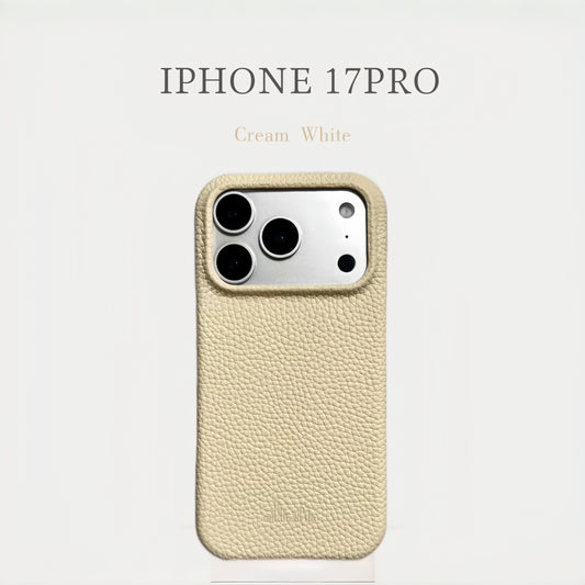 Crème Pebble Genuine Leather Phone Case・Compatible with iPhone 17 Series・8310