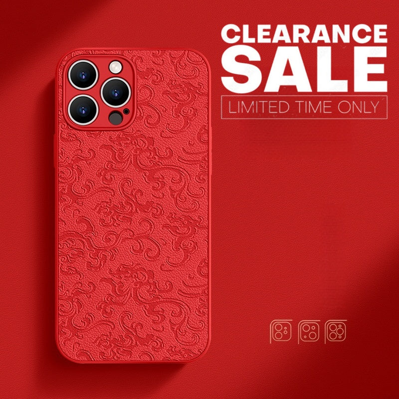 Traditional Chinese-Inspired Faux Leather Phone Case – Compatible with iPhone 16 Series 8105
