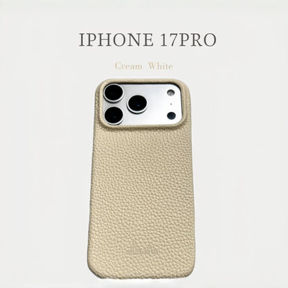 Crème Pebble Genuine Leather Phone Case・Compatible with iPhone 17 Series・8310