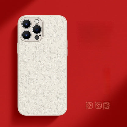 Traditional Chinese-Inspired Faux Leather Phone Case – Compatible with iPhone 15 Series 8106