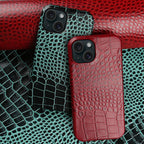 Hand-crafted genuine leather crocodile-embossed phone case for iPhone 15 Series – Tree New Bee Accessories