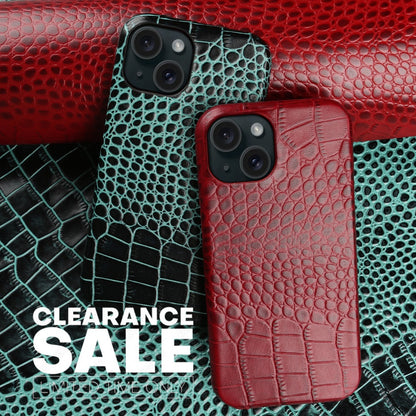 Finely Crafted Leather Crocodile-Embossed Phone Case – Compatible with iPhone 15/16 Series 7911/7914