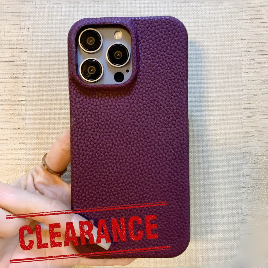 Mulberry Purple Genuine Leather Phone Case・Compatible with iPhone 15 Series・8305