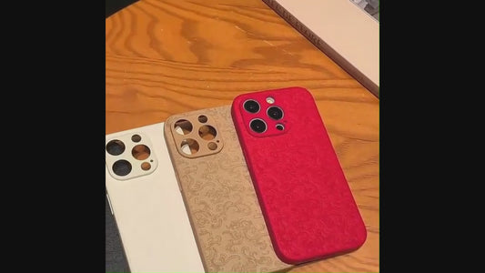 Traditional Chinese-Inspired Faux Leather Phone Case – Compatible with iPhone 16 Series 8105